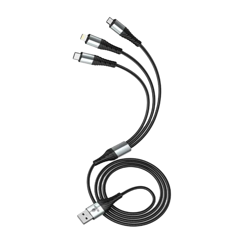RONIN R-305 Quick Charge Braided 3-in-1 Data Cable RONIN R-305 Quick Charge Braided 3-in-1 Data Cable